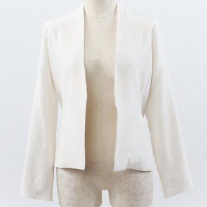 Anthropologie 4 Silk Modern Blazer Jacket White